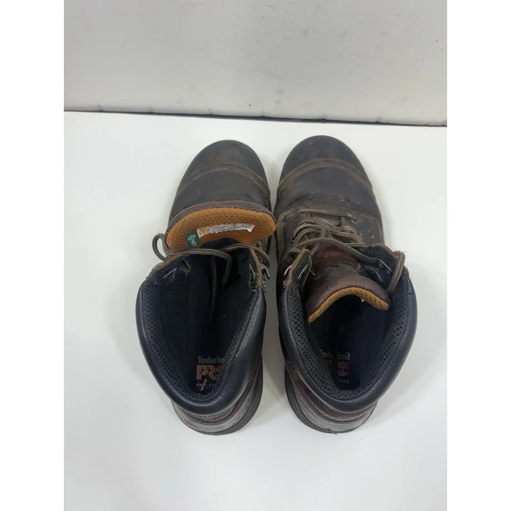 Timberland PRO Boots Mens Size 11 Wide Black Steel Toe Work Anti Fatigue Leather